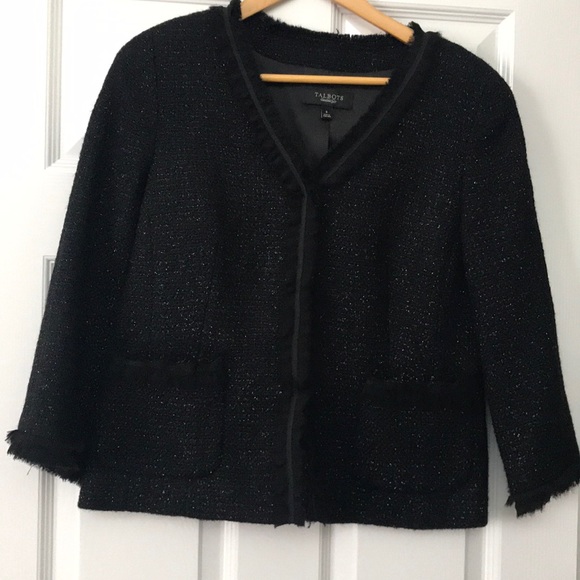 Subtle sparkle 3/4 sleeve wool blend "Lady Jacket" Sz 8 - Picture 1 of 5